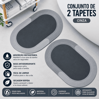 Tapete de Casa de Banho Premium HydraMat™ – Tecnologia de 4 Camadas com Secagem Instantânea
