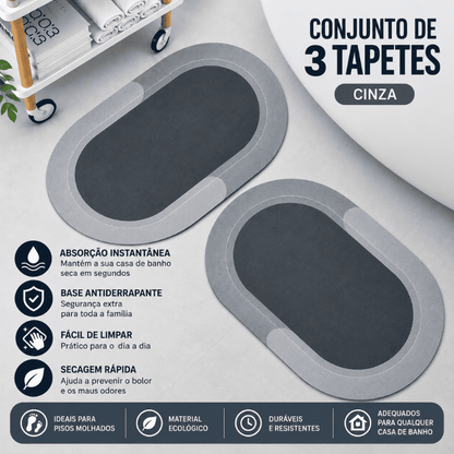 Tapete de Casa de Banho Premium HydraMat™ – Tecnologia de 4 Camadas com Secagem Instantânea