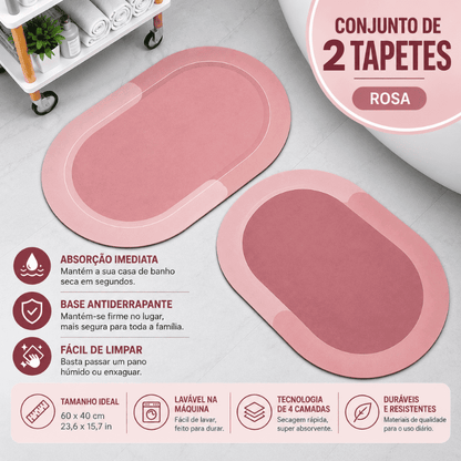 Tapete de Casa de Banho Premium HydraMat™ – Tecnologia de 4 Camadas com Secagem Instantânea
