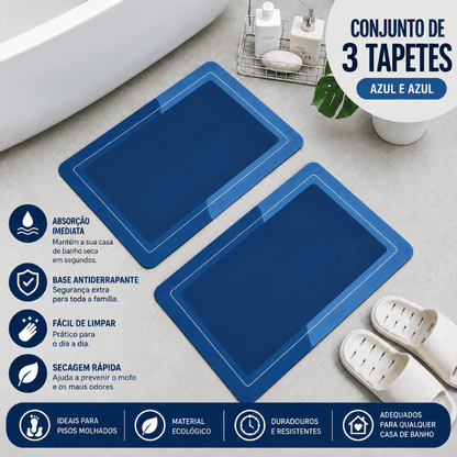 Tapete de Casa de Banho Premium HydraMat™ – Tecnologia de 4 Camadas com Secagem Instantânea
