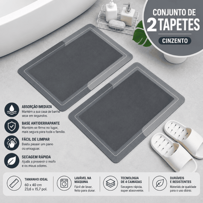 Tapete de Casa de Banho Premium HydraMat™ – Tecnologia de 4 Camadas com Secagem Instantânea