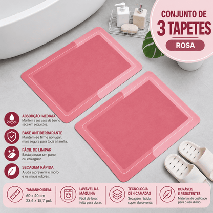 Tapete de Casa de Banho Premium HydraMat™ – Tecnologia de 4 Camadas com Secagem Instantânea