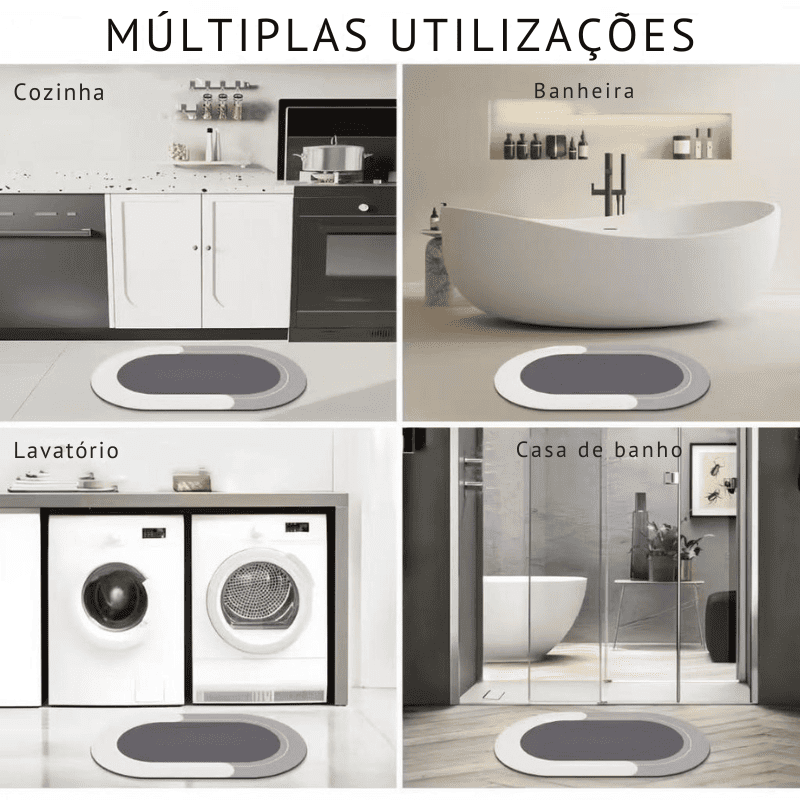 Tapete de Casa de Banho Premium HydraMat™ – Tecnologia de 4 Camadas com Secagem Instantânea