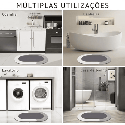 Tapete de Casa de Banho Premium HydraMat™ – Tecnologia de 4 Camadas com Secagem Instantânea