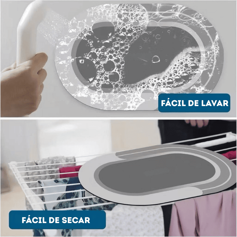 Tapete de Casa de Banho Premium HydraMat™ – Tecnologia de 4 Camadas com Secagem Instantânea